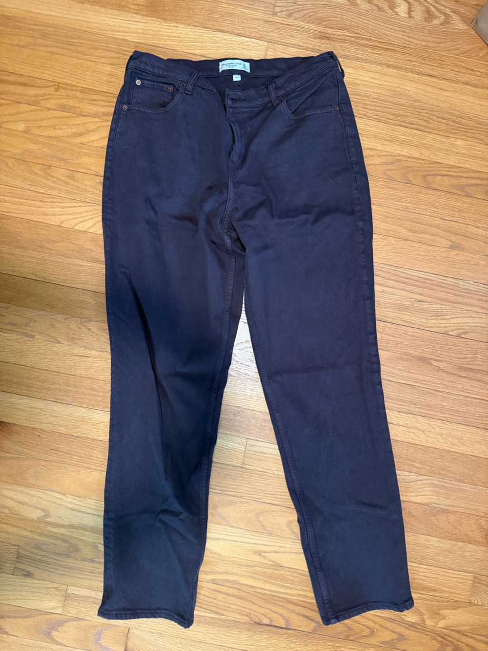 Abercrombie Curve Love 90s Straight Mid Rise BROWN size 12 Long
